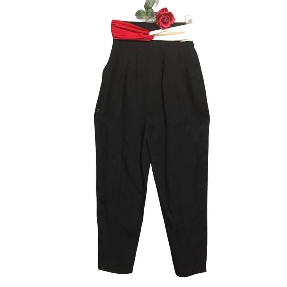 VTG Meltose Petites UNIQUE High Rise Vtg Pants Twist Belt Melrose Petites